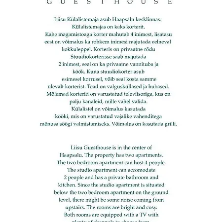 Liisu Kuelalistemaja Haapsalu